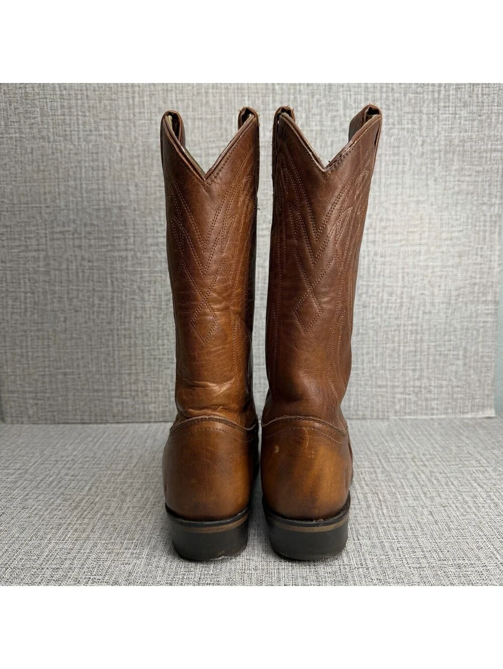 Frye Boots Women's Size 7 B Tan Leather Billy Pull On Deco Stitch Cowboy